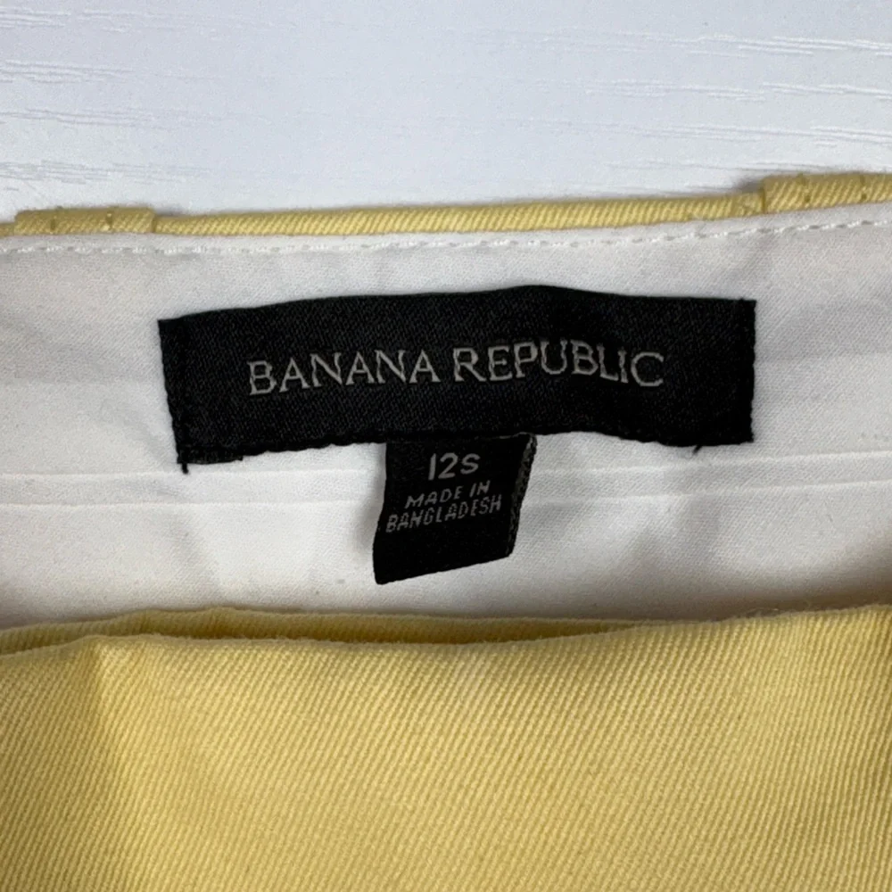 Banana Republic Islet High Rise Wide Leg Twill Trouser Pant Yellow 12S